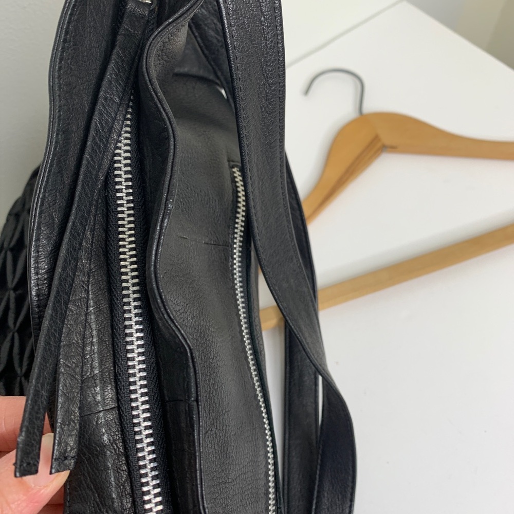 Day and Mood Isa Hobo Purse Black Leather Shoulder Strap Anthropologie - Picture 7 of 12